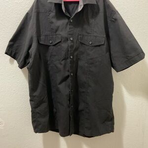 Cultura men’s short sleeve black dress shirt size M